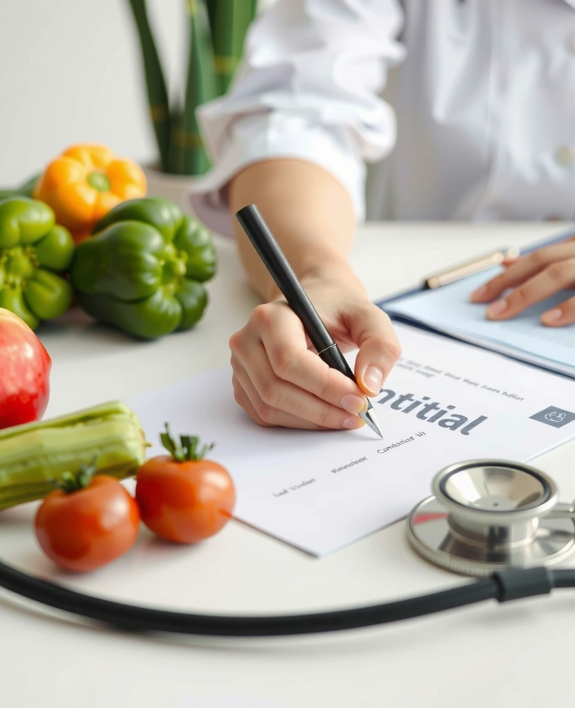 Document confidentiel sur le bureau d'un nutritionniste